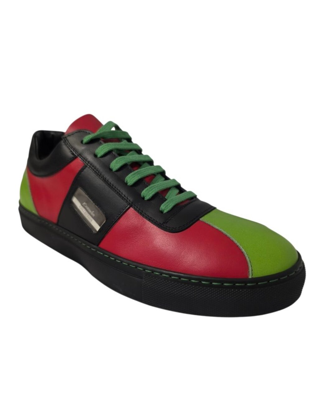 Chris Tyrell Italian Leather Sneakers Kuumba Mens 10.5 Red Green Black